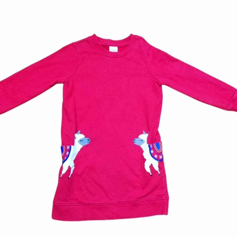 Hanna Andersson llama Sweatshirt Dress 6-7y